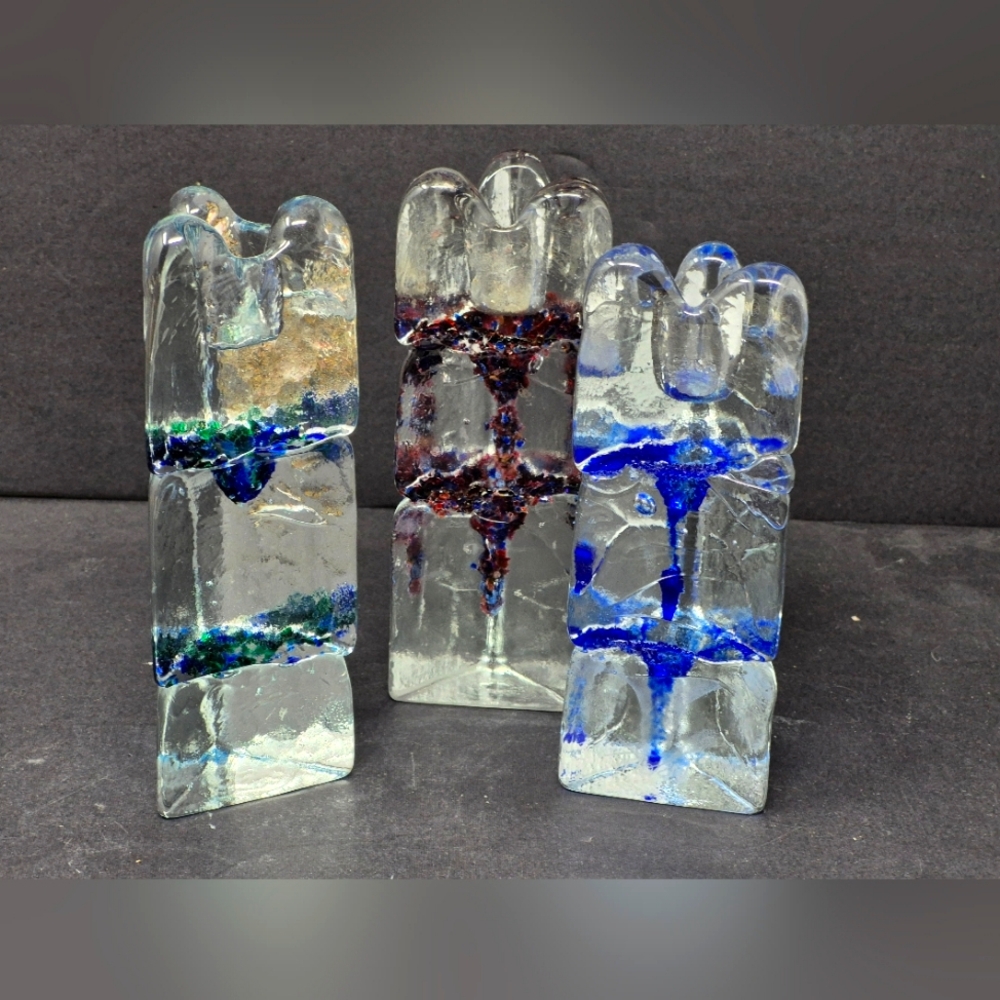 Vintage Thorn Glass Candle Holders
